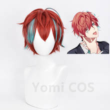 Divisão rap batalha drb kannonzaka doppo peruca cosplay vermelho verde cabelo misto anime trajes de halloween livre peruca boné hipnose-mic novo 2024 - compre barato