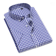 Мужская рубашка с коротким рукавом DAVYDAISY, мягкая клетчатая рубашка из 100% хлопка на лето, DS310 2024 - купить недорого