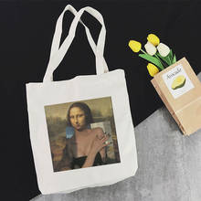 Spoof Sexy Mona Lisa Cartoon Funny Women Bag new Fashion Print Shoulder Bags Personality shopping bag Harajuku Aesthetics Wallet 2024 - buy cheap