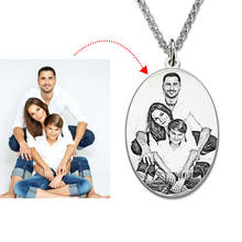 Strollgirl 925 Sterling Silver Personalized Custom Photo Necklace Engraved Name Oval Pendant Chain for Women Valentine's Jewelry 2024 - buy cheap