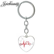 JOINBEAUTY Heartbeat Medical Stethoscope Syringe Key Chain Heart Glass Pendant Fashion Nurse Keychain Handmade Jewelry NT292 2024 - buy cheap