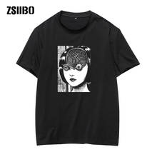 Camisetas harajuku de Junji Ito para hombre, camisa de chica Shintaro Kago, Top de diseño de Manga corta, estética japonesa de Anime 2024 - compra barato