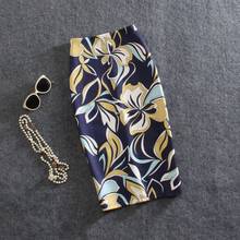 High Waist Hip Mid-Length Skirt Printed Pencil Skirt One-Step Mid-Length Skirt Lady short skirt  Print  A-Line  Knee-Length 2024 - buy cheap