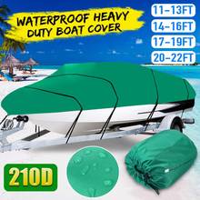 Green Boat Cover 11-22Ft Winter Snow Cover 210D Waterproof Sun Shade Dustproof Cover Marine Accessories V-Hull Boat Cover 2024 - buy cheap