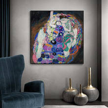 Gustav Klimt-pinturas en lienzo de beso en la pared, carteles artísticos e impresiones de la Virgen, imágenes artísticas clásicas, decoración de la pared del hogar 2024 - compra barato