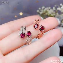 KJJEAXCMY fine jewelry 925 sterling silver inlaid natural garnet ring delicate new female gemstone ring elegant support test 2024 - buy cheap