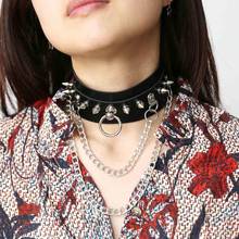 Punk Goth Choker Chain Studded Rivet Pu Leather Collar Spike Choker Necklace Chocker Cool Gothic Jewelry Accessories 2024 - buy cheap