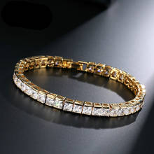 1 PCS Geometric Crystal Bangles Gold Rhinestone Crystal Bracelet Jewelry For Women Girl Gift 2024 - buy cheap