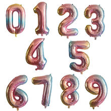 2шт 42-дюймовые фольгированные шары «С Днем Рождения» градиентные цвета номер 23 30 50 70 лет вечерние украшения для мальчиков и девочек 2024 - купить недорого