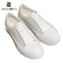 2021 nova primavera sapatos de fundo grosso tênis de renda sapatos brancos all-match flat bottom masculino e feminino casais baixo corte sapatos de lona 2024 - compre barato