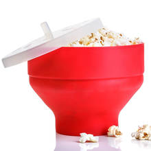 Popcorn Microwave Silicone Red Folding Bowl Kitchen Easy Tools DIY Popcorn Bucket Tapas Bowl Maker With Lid Tableware Hot Sale 2024 - buy cheap
