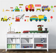 Adesivo de parede de ônibus de carro tráfego com desenho animado para crianças, sala de estar, jardim de infância, decoração de quarto de bebê 2024 - compre barato