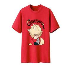 Camiseta de algodão puro unissex alta-q, camiseta casual de meu herói de academia, bakugo, katsuki 2024 - compre barato