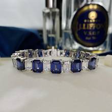 100% 925 Sterling Silver Bracelets For Women Bridal Wedding Fine Jewelry Gift Luxury Noble Sapphire Bracelet Bangle 2024 - buy cheap