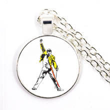 25mm Glass Cabochon Freddie Mercury Necklace Cute Jewelry Accessories Pendant Necklace For Men Women Sweater Chain 2024 - buy cheap