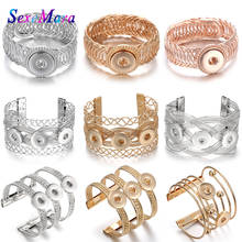 Novo snap jóias strass metal snap pulseira ajuste 18mm 20mm botão snap pulseira de jóias para mulheres pulseiras masculinas 2024 - compre barato