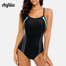 Anfilia One Piece Women Sports Swimwear Sports Swimsuit Colorblock Monokini Beach Wear Training Bathing Suit Monokini 2024 - buy cheap