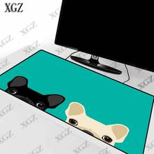 Xgz mouse pad gamer com bloqueio grande, tapete para teclado e computador, preto e branco, para animais jogadores 2024 - compre barato