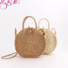 Gusure Round Bohemia Straw Crossbody Bag For Women Summer Rattan Small Handbags Ladies Handmade Woven Beach Travel Pouch Totes 2024 - buy cheap