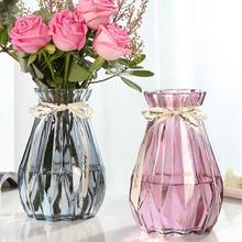 Креативная стеклянная прозрачная водная ваза для гостиной, домашнее украшение, ваза для цветов, Скандинавская простая бамбуковая сушеная ваза на удачу 2024 - купить недорого