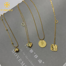 Винтажное ожерелье FINE4U N778 с кулоном в виде монеты королевы, изящное минималистичное ожерелье в форме сердца для женщин 2024 - купить недорого