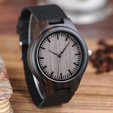 BOBO BIRD-reloj de madera de ébano para hombre, cronógrafo de cuarzo, movimiento japonés, regalo 2024 - compra barato