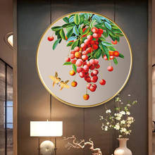 Estilo chinês litchi ponto cruz folhas artesanal ponto cruz pintura decorativa decoração para casa 2024 - compre barato