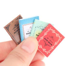 4Pcs/set 1:12 Dollhouse Miniature Books Paper Notebook Model Doll House Decor 2024 - buy cheap