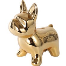 Cerâmico bulldog mealheiro bonito crianças caixa de dinheiro para crianças ouro cão moeda caixa de poupança de dinheiro inteligente alcancias creativas casa 2024 - compre barato