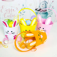 4 Color Happy Easter Egg Basket Non-woven Fabric Bunny Candy Storage Bucket Gift Bag For Kids Easter Party Decoration 2024 - buy cheap