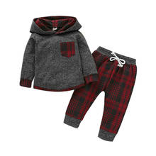 Одежда для маленьких мальчиков и девочек; сезон осень-зима; топ с капюшоном + брюки; комплект из 2 предметов; комплект одежды 2024 - купить недорого