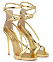 Summer Woman Gold Sliver Patent Leather Cross Cuts Out Sandals Lady's Stiletto Heels Open Toe Party Dress Shoes Size 34 46 2024 - buy cheap