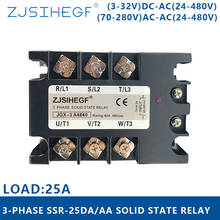 Three phase SSR 25 DA/AA  3-32VDC/70-280VAC  Three phase solid state relay  output24-480VAC with Heat sink  for PLC  equipment 2024 - buy cheap