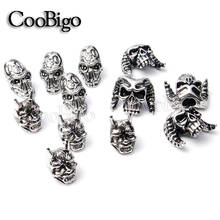 Metal Skull Beads Ghost Outdoor Travel Camping 550 Paracord Bracelet Tactical Knife Lanyard Hang Pendant Boots Decor Silver 5pcs 2024 - buy cheap