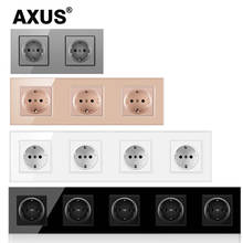 AXUS EU Standard  Wall Power Socket, Multi-piece Crystal Glass Panel, Bedroom Socket, AC 110-250V 16A Wall-Mounted Plug Grounded 2024 - buy cheap