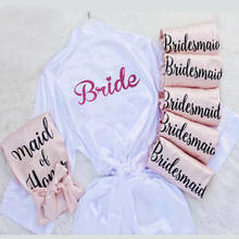 16 colors Kimono Bridal Pajamas Wedding Robe Bridesmaid Matron Maid of Honor Sister Mother of the bride Robes Bride Squad Gifts 2024 - buy cheap