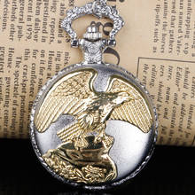 Steampunk Silver Gold Eagle Quartz Pocket Watch Analog Pendant Necklace Chain Watch Pocket Watch for Men Women Fob Watch 2024 - buy cheap