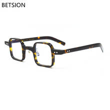 Betsio vintage pequeno quadrado acetato de óculos de homem quadros aro completo óculos prescrição miopia óptica hp209 2024 - compre barato