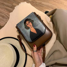 vintage printing Woman Oblique Satchel Literature Oil Painting Style Single Shoulder Package women Modern luxury messenger bags 2024 - buy cheap