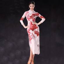 Современное китайское женское платье Ципао с высоким воротником и разрезом, китайское стильное цветочное женское платье Qi Pao, сексуальное восточное платье TA2225 2024 - купить недорого