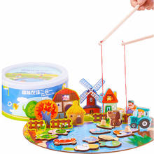 Baby Early Education Props Magnetic Go Fishing Board Game Wood Toys Baby Intelligence Educational Toys Montessori Puzzles Toys 2024 - buy cheap