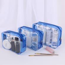 3pcs Portable Travel Transparent PVC Clear Makeup Bag Zipper Large Cosmetic Bag Beauty Toiletry Bag 2024 - buy cheap