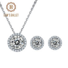 GEM'S BALLET 925 Sterling Silver Brilliant-Cut Moissanite Diamond Jewelry Set Earrings Necklace For Women Bridal Wedding Jewelry 2024 - buy cheap