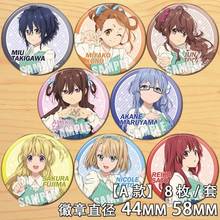 Anime 22/7 Miu Takigawa Reika Sato Miyako Kono Figure 5588 Badge Round Brooch Pin Gifts Kids Collection Toy 2024 - buy cheap