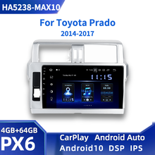 Android 9,0 автомобильный мультимедийный плеер для Toyota Prado 2014 2015 2016 радио PX6 gps навигация DSP HDMI 4 Гб + 64GB10.2 "ips wifi BT 2024 - купить недорого
