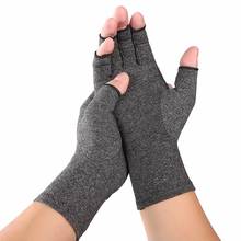 Luvas de algodão para meio dedo, esportes internos respiráveis saúde mão reabilitação dor treinamento artrite pressão luvas 2024 - compre barato