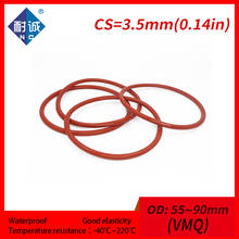 Junta de goma de silicona resistente al agua, CS VMQ OD55 3,5mm/90mm, 1 unidad/lote 2024 - compra barato