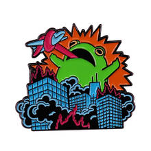 Ranas de colores vibrantes-Pin de esmalte suave broche de explosión de ciudad, anfibios gigantes, joyería de anfibios de Terror 2024 - compra barato