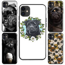 Cute Black Pug Dog Case For iPhone X XR XS Max 6S 8 7 Plus SE2 Cover For iPhone 11 13 Pro Max 12 mini Fundas 2024 - buy cheap