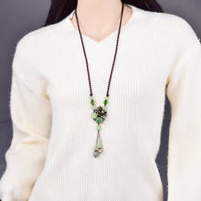 Yunnan-accesorios para cadena de suéter de estilo nacional para mujer, dije de collar largo Retro a juego para mujer, regalo de joyas de fiesta clásica 2024 - compra barato